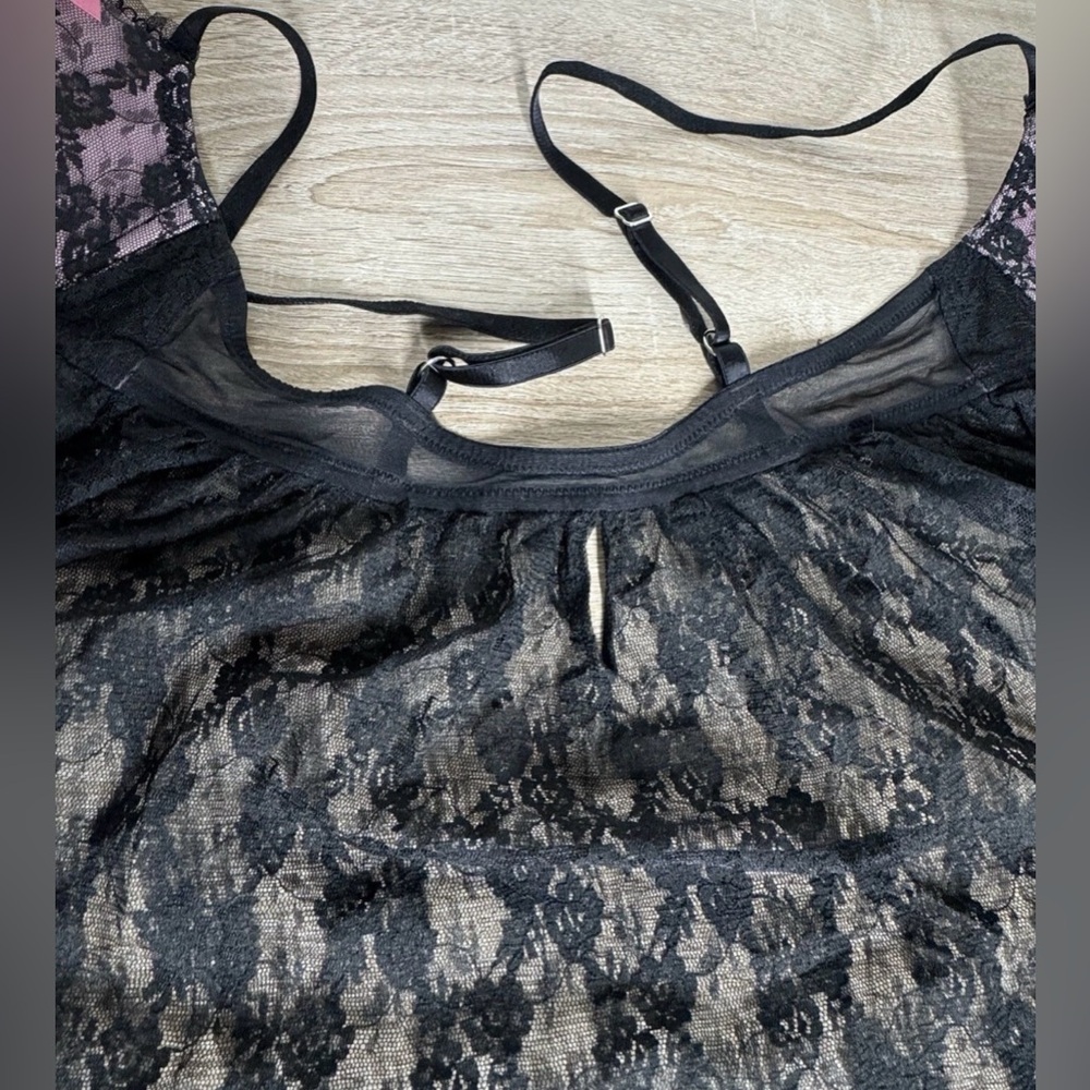 Victoria’s Secret Sexy Little Things Black Sheer Ruffle Lingerie Cami 34C - Picture 9 of 10